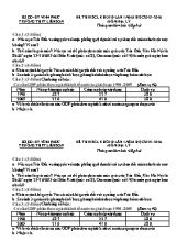 Đề khảo sát chất lượng Địa lí lớp 10 lần 1 - Năm học 2015-2016 - Trường THPT Liễn Sơn